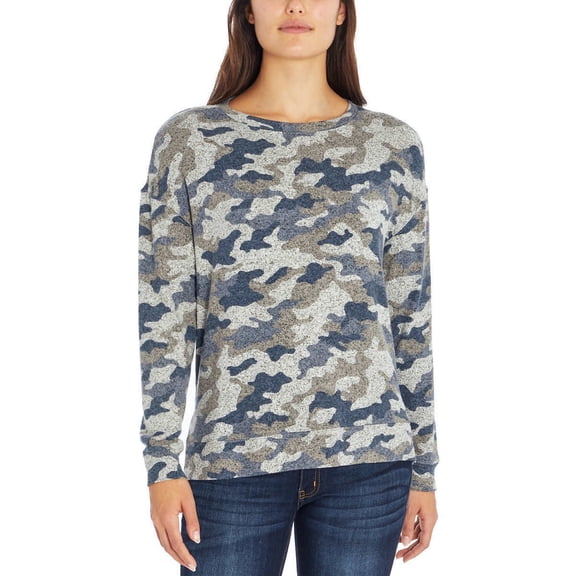 Three Dots Women's Cozy Long Sleeve Top (Multi, Large)