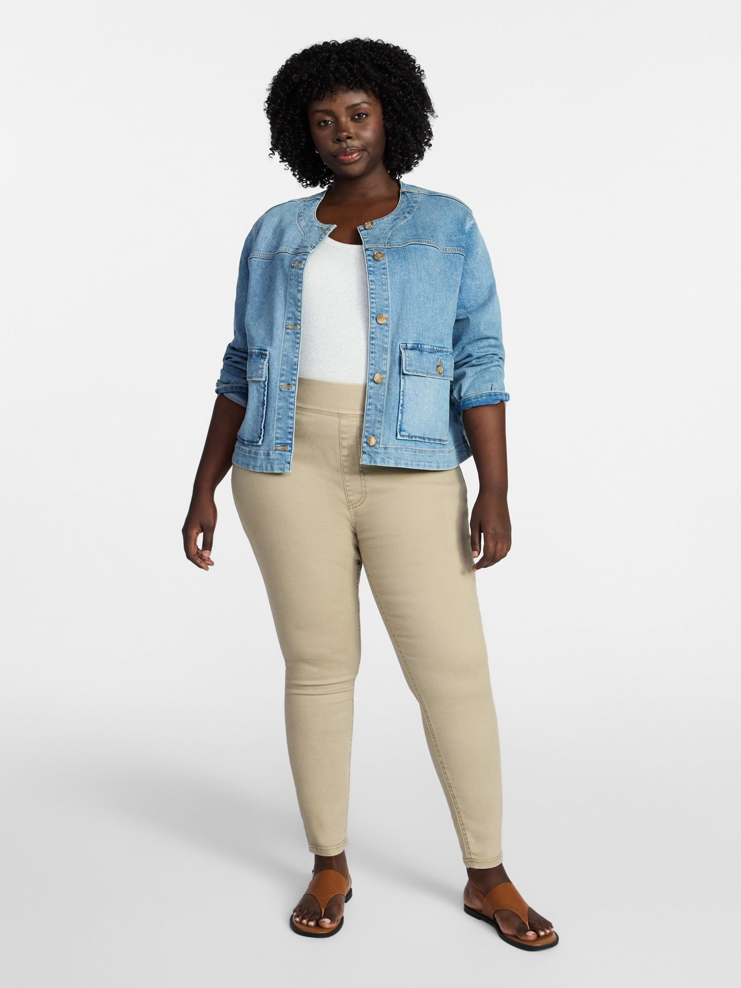Terra & Sky Women's Plus Size Pull On High Rise Skinny Jeggings, 28" Inseam, Sizes 0X-4X