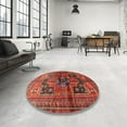 thumbnail image 4 of Ahgly Company Machine Washable Indoor Square Traditional Rust Pink Area Rugs, 7' Square, 4 of 7
