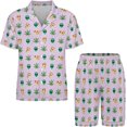 thumbnail image 2 of PRIYAL Men's Short Sleeve Pajama Sets Button Down Collar Sleepwear Soft Lounge Pjs Set Lightweight Men's Outfits, 2 of 9