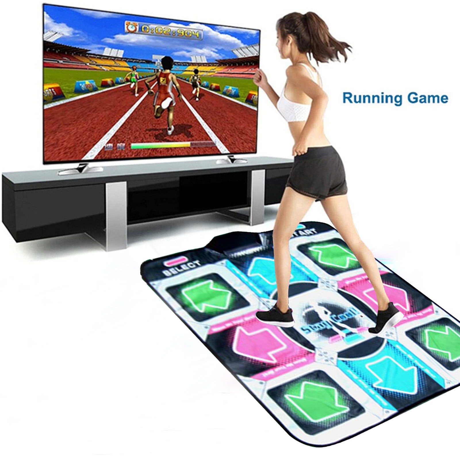 Sense Game for PC TV 2 Person HONGER Double User Dance Mat for Kids Adults Wireless Non-Slip Somatosensory Soft Dancer Step Pads with Music High Sensitivity Multi-Function Games Levels 