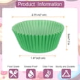 thumbnail image 2 of Uxcell 200 piezas forros para cupcakes verdes, tazas para cupcakes de tamaño estándar, forros para muffins, papeles para hornear, 2 of 6