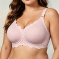 thumbnail image 7 of Qwertyu Wireless Jelly Bras for Women No Underwire Scalloped Push Up Bralettes Seamless Soft Comfort Everyday Tshirt Bra Pink 34, 7 of 7