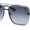 Gunmetal - Smoke, variant on Rimless Luxury Bevel Lens Mens Rectangle Officer Cop Sunglasses Gunmetal - Smoke