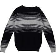 Jeordie's Men's Navy / Grey Ribbed Horizontal Stripes Sweater Pullover - L