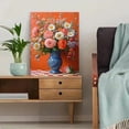 thumbnail image 5 of UXIEQU 2D Flat Vibrant Floral Rose Wall Art, Checkerboard Table Coral Backdrop Print, 15.75x11.81 Inches Home Wall Decor, 5 of 8