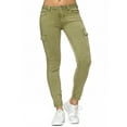 thumbnail image 1 of LUXUR Pantalon en Denim Extensible pour Femmes Mode Vacances Vert 3TG, 1 of 2