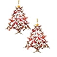 thumbnail image 1 of 2D Red Bird Christmas Tree Acrylic Pendant It Is Like A Warm Flame In The Symbolizing And Joy 8PCS, 1 of 1