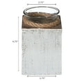 thumbnail image 3 of Maison Concepts White Wooden Tealight Candle Holder With Rope 4.75", 3 of 4