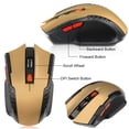 thumbnail image 4 of Injueey Ratón óptico inalámbrico de velocidad rápida de 2,4 Ghz, ratón óptico inalámbrico portátil de 6 botones, ratón para ordenador Juegos de teclado y mouse para computadora Oro, 4 of 6