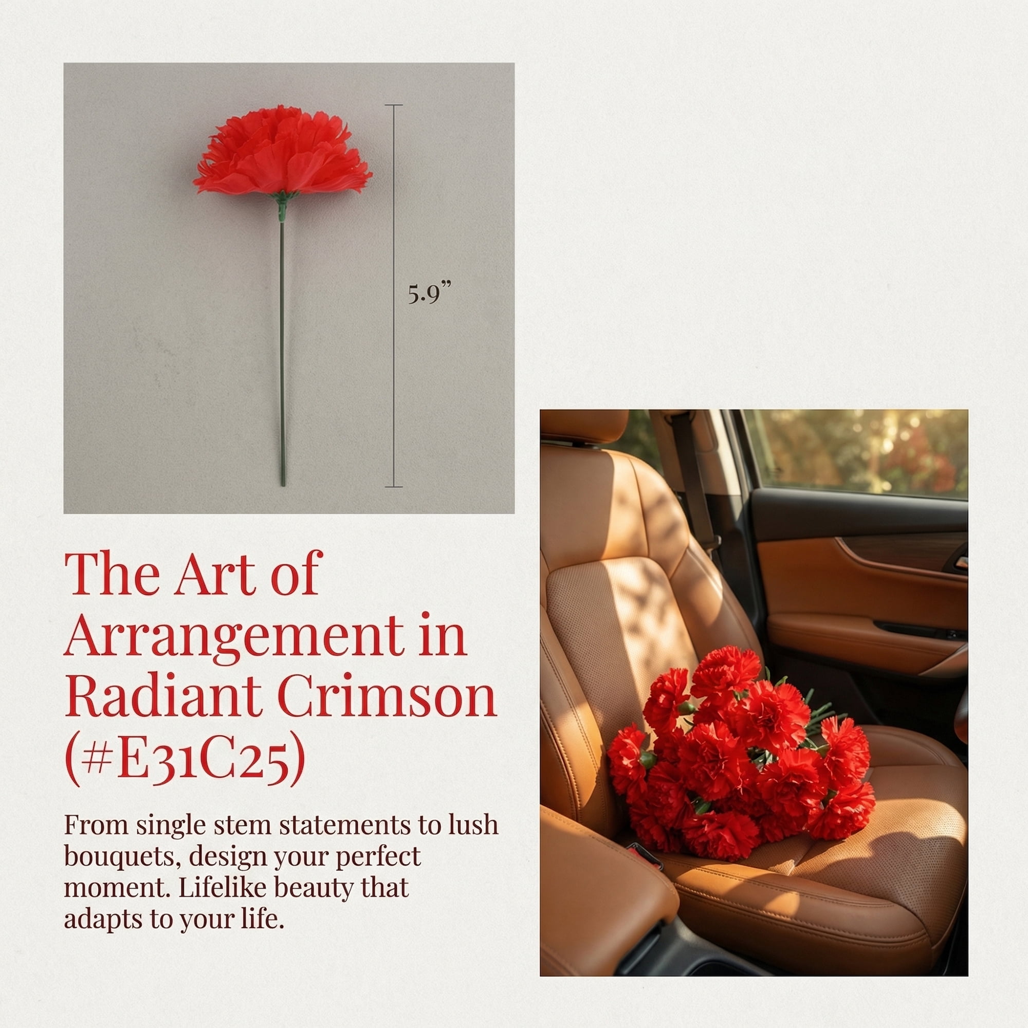 Unique Bargains Artificial Silk Carnation Bouquets with Detachable Heads Red 5.9 in