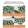 thumbnail image 5 of Geometric Pattern Bed Skirt Queen Size 16" Drop Green Brown Hexagon Collage Art Ruffled Wrap Around Bed Skirts Adjustable Elastic Bedskirt Dust Ruffle for Queen Size Bed, 5 of 7