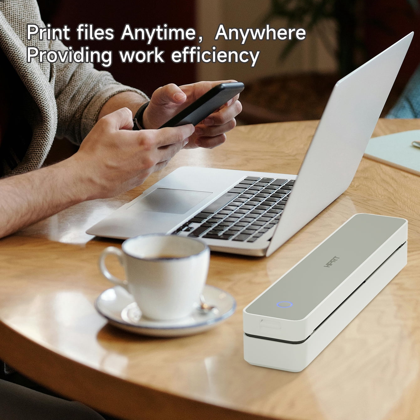 HPRT MT610Pro 300DPI Wireless Portable Thermal Printer Bundle, Inkless Bluetooth Printer with Carrying Case & 200 Sheets Letter Paper, Supports 8.5" x 11", for Home, Office & Travel