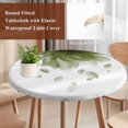 thumbnail image 4 of Modern Sage Green Round Tablecloth, Fitted Table Cover with Elastic for 36"-44" Round Tables, Gradient Floral Abstract Bohemian White Table Cloth Outdoor Indoor Dinning Party Waterproof Tablecloths, 4 of 7