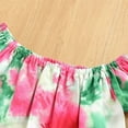 thumbnail image 6 of Coerni Kids Baby Girls Outfits Tie Dye Off Shoulder Crop Tops + Denim Shorts Set Toddler Summer Cute Clothes Set 2pcs, 6 of 9