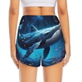 thumbnail image 2 of Lsque Colorful Ocean Whale Printed Women's Running Shorts with Liner Pockets,Elastic Quick Dry Workout Athletic Gym Yoga Shorts,Womens High Waist Shorts-, 2 of 9