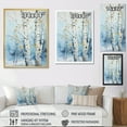 thumbnail image 4 of Designart "Frosted Blue Birch Scene III" Tree Birch Floater Framed Canvas Wall Art, 4 of 5