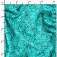 thumbnail image 2 of Soimoi Green Poly Georgette Fabric Human Face Print Sewing Fabric Yard 52 Inch Wide, 2 of 6