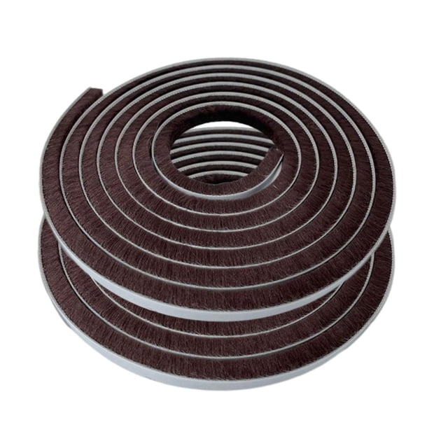 Burlete con cepillo para burlete, burlete a prueba de viento, tira de sellado para puertas y ventanas, burlete para armarios con puertas correderas Marrón BLESIY Burlete de puerta