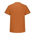 thumbnail image 4 of Gaukiv Men's Shirts Band Collar Short Sleeve Linen Blouses Casual Tops Orange M, 4 of 6