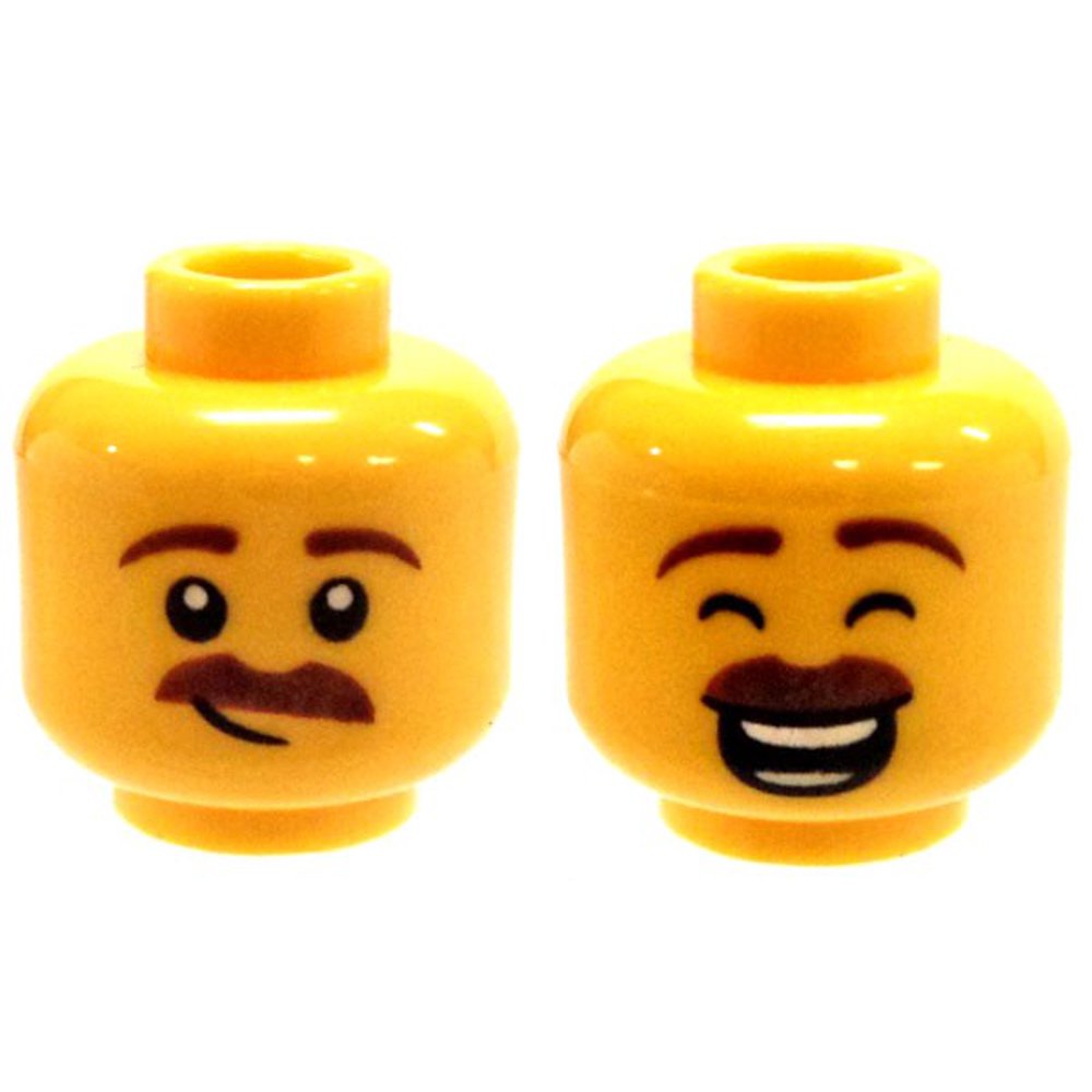 LEGO Brown Moustache, Large Smile with Eyes Closed / Smirk Minifigure