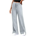 thumbnail image 2 of HAOTAGS Womens Sweatpants Hight Waisted Solid Stright Leg Loose Fit Pants Gray XL, 2 of 6