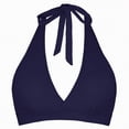 thumbnail image 6 of mgoYE Women'S Bikini Tops Women Halter Bikini Top - Padded Swimsuit Top V Neck Bathing Suit Tops Only(Dark Blue,M), 6 of 9