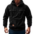 thumbnail image 1 of pstuiky camisetas de manga larga para hombre, Suéter informal de moda para hombre, color liso, con capucha y manga larga salir tops l, 1 of 7
