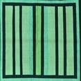 thumbnail image 1 of Ahgly Company Machine Washable Indoor Square Abstract Turquoise Blue Modern Area Rugs, 5' Square, 1 of 4