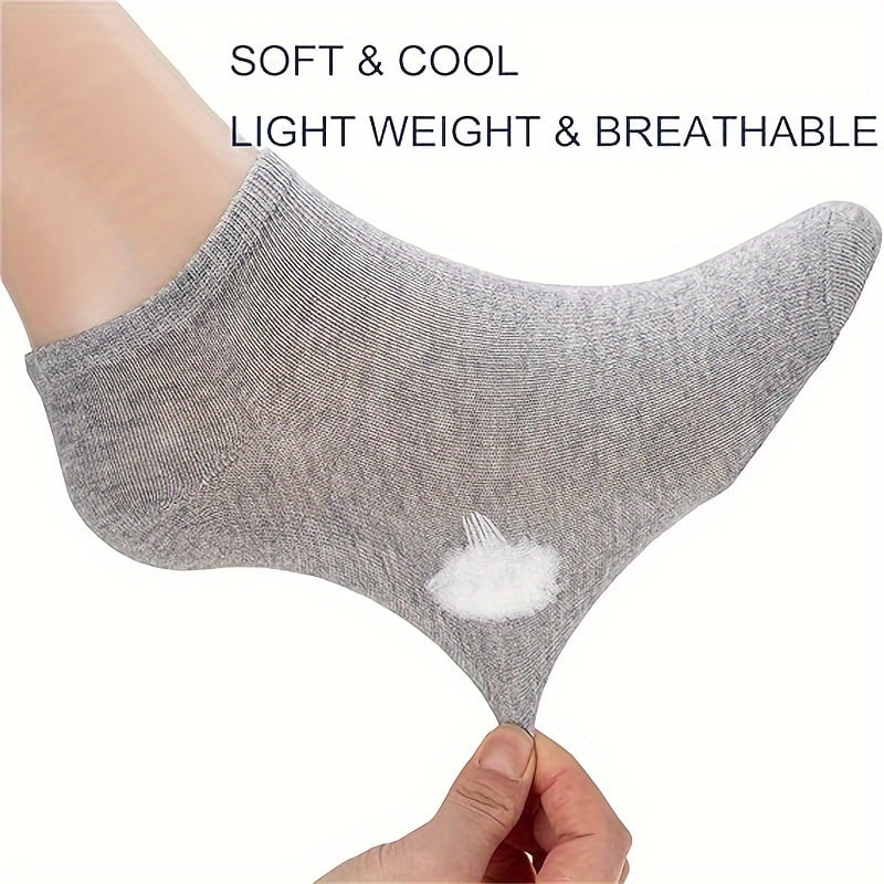 40 pairs Men's Casual Breathable Soft Comfy Low Cut Ankle Socks, No Show Socks, Plain Color Invisible Socks