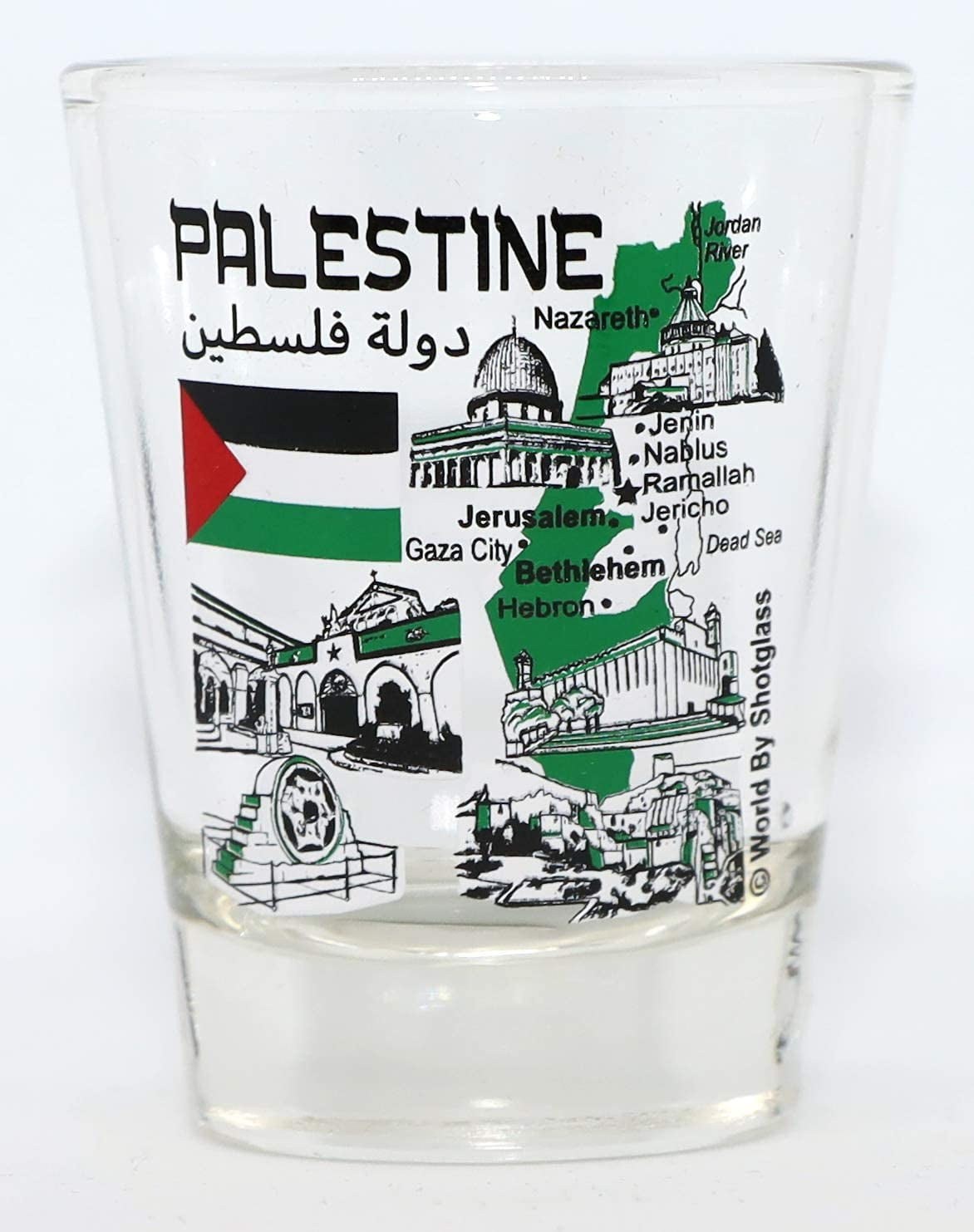 Israel Landmarks and Icons Collage Shot Glass by World By Shotglass 