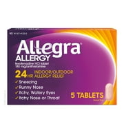Allegra 24 Hour Non-Drowsy Antihistamine Allergy Relief Medicine, 180 mg Fexofenadine Tablets, 5 Ct