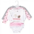 thumbnail image 2 of Little Treasure Baby Girl Cotton Long-Sleeve Bodysuits 3pk, Tutus Touchdowns, 0-3 Months, 2 of 2