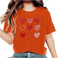 thumbnail image 2 of Womens Short Sleeve Tops Dgankt Women's Valentine's Day Short Sleeve T-Shirt Letter Printed Solid Color Tops Short Sleeve Round Neck Tops/Shirts, 2 of 6
