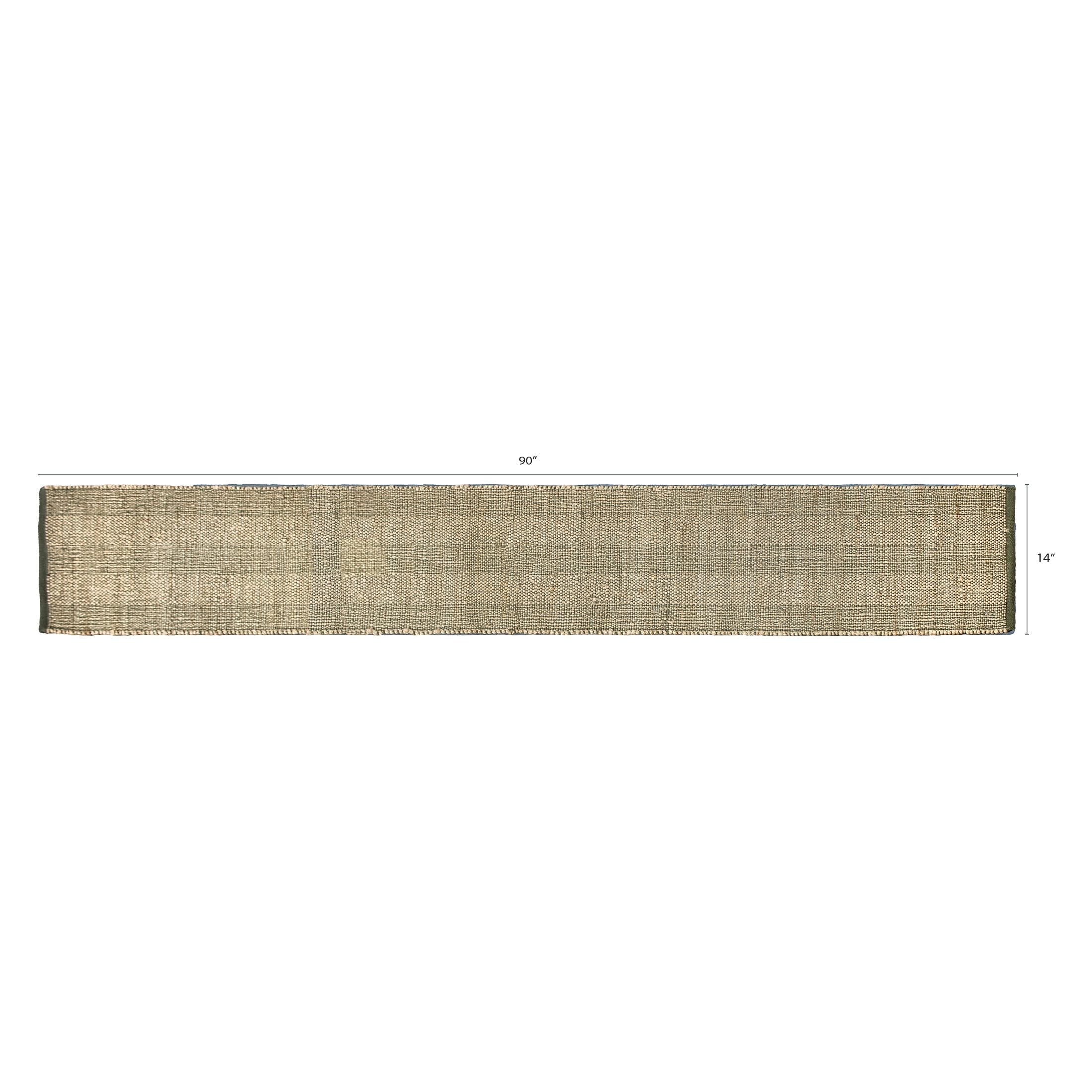 Better Homes & Gardens Jordan Jute Table Runner, Natural, Green, 14"W x 90"L