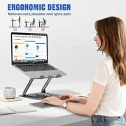 JOYEKY Laptop Stand for Desk, Foldable & Portable Computer Stand 360° Rotating, for 10-16 Laptops