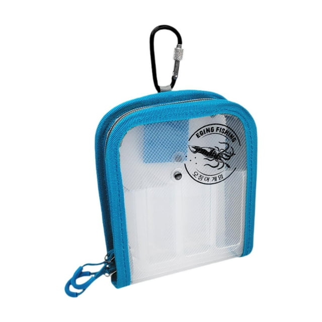 Almencla Boîte à Appâts Transparente Visuelle Double Fermeture Éclair Bleue