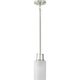 thumbnail image 3 of League Collection One-Light Brushed Nickel and Etched Glass Modern Farmhouse Mini-Pendant Hanging Light, 3 of 6