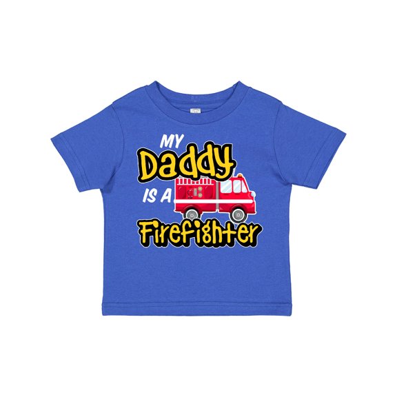 Inktastic My Daddy is a Firefighter with Fire Truck Boys or Girls Toddler T-Shirt