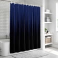 thumbnail image 6 of Navy Blue Black Ombre Shower Curtain, Waterproof Shower Curtains for Bathroom, Modern Abstract Striped Gradient Washable Fabric Bathtub Curtain Set Bath Decor with 12 Hooks 48"x72", 6 of 8