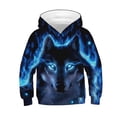 thumbnail image 1 of Sudadera con capucha y estampado de lobo en 3d para niños y niñas, sudadera, jersey, Top ABlue4-5 años, 1 of 5