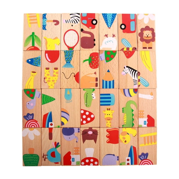 MERIGLARE 28Pcs Animal Dominoes Interactive Matching Game for Children Boys Girls Baby