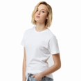 thumbnail image 3 of Tultex Short Sleeve Women's Fine Jersey T-Shirt, Classic Fit Crewneck Tee, White, XL, 3 of 5