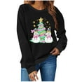thumbnail image 2 of PNTUTB Womens Crew Neck Sweatshirt Long Sleeve Christmas Tree Print Casual Loose Cute Pullover Top, 2 of 5