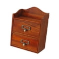 thumbnail image 4 of Caja de almacenamiento de madera con 2 cajones de almacenamiento, estilo vintage, para pared. Marrón, 4 of 9