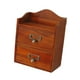 thumbnail image 4 of Caja de almacenamiento de madera, armario de sobremesa con 2 cajones, montaje en pared, clásico Marrón, 4 of 9