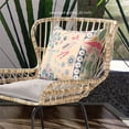 thumbnail image 3 of Love Your Vase Peacock Indoor/Outdoor Pillow with Removable Cover in Beige Green Pink18x18, 3 of 7