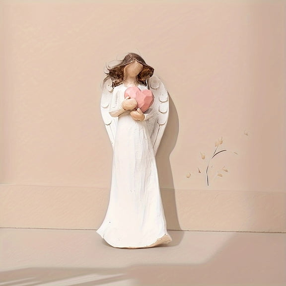 1pc Girl Flower Fairy Angel Ornament Resin Statue Art Craft For Bookshelf Home Living Room Office Desk Decor Room Tabletop Display Entryway Decor Winter Christmas New Year Deco