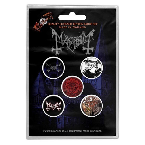 Mayhem De Mysteriis Dom Sathanas Badge (Pack of 5)