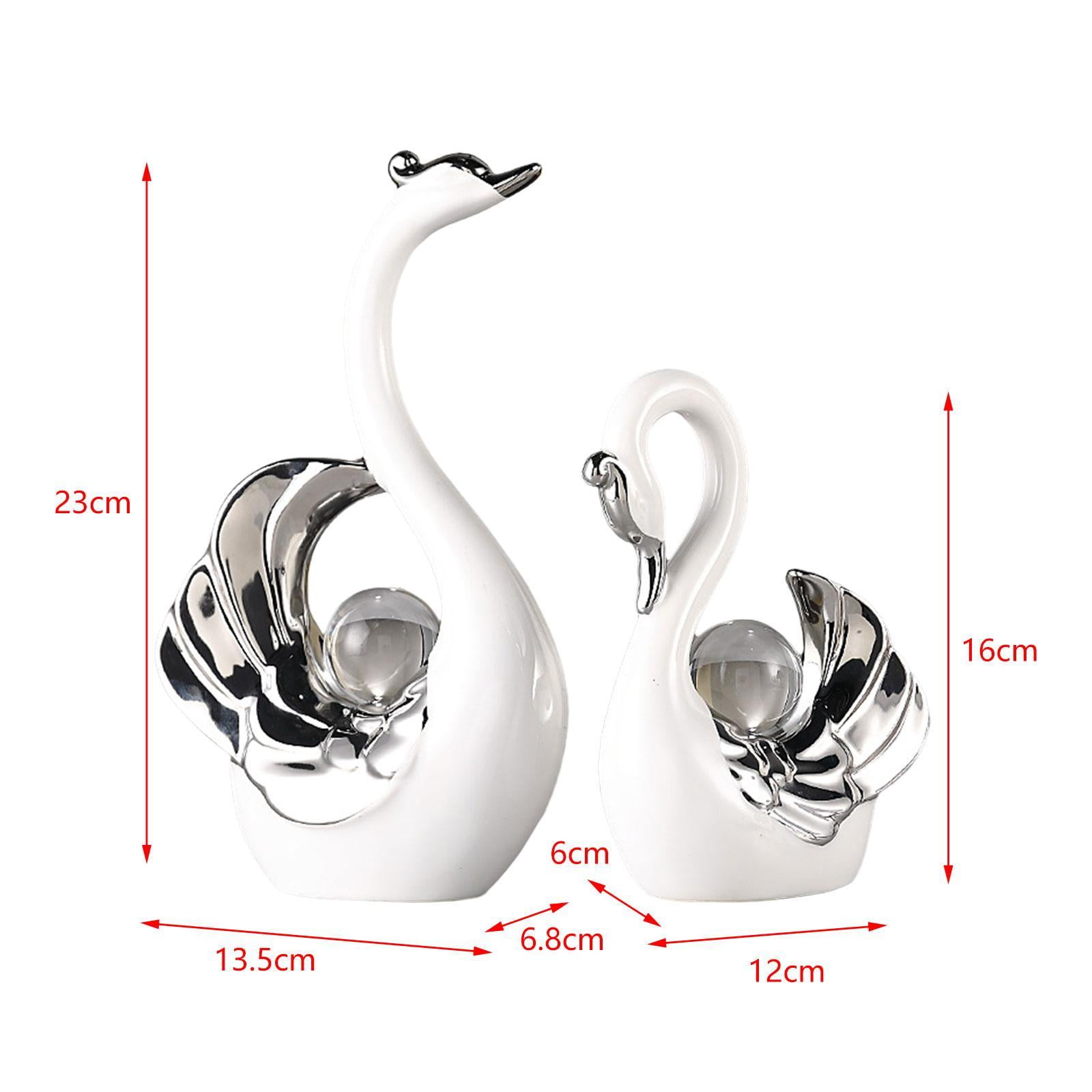 Floor Lamp Shade Swan Statue Ceramic Figurine Artistic Paper Material for Living Room and Cozy Study Room Decor